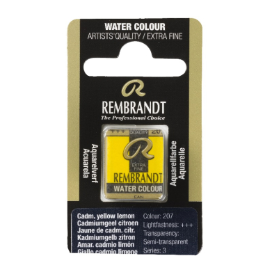 Rembrandt Professional Watercolor Half Pan - 207 Cadmium Yellow Lemon