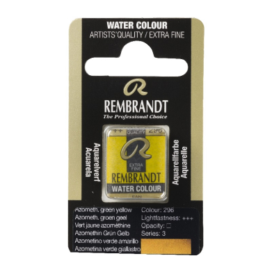 Rembrandt Professional Watercolor Half Pan -296 Azo Green Yellow