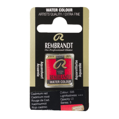 Rembrandt Professional Watercolor Half Pan -305 Cadmium Red