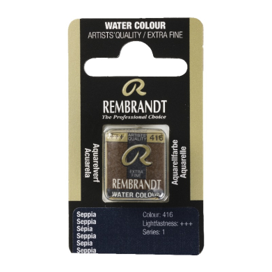 Rembrandt Professional Watercolor Half Pan -416 Sepia