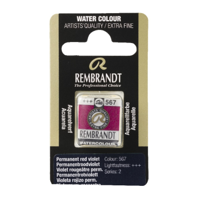 Rembrandt Professional Watercolor Half Pan - 567 Permanent Red Violet