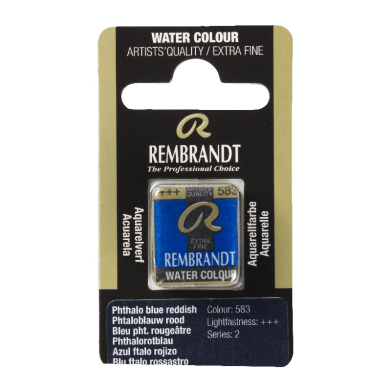 Rembrandt Professional Watercolor Half Pan - 583 Phthalo Blue Reddish