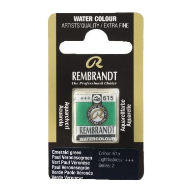 Rembrandt Professional Watercolor Half Pan - 615 Emerald Green