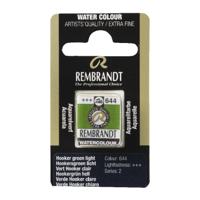 Rembrandt Professional Watercolor Half Pan -644 Hooker Green Light