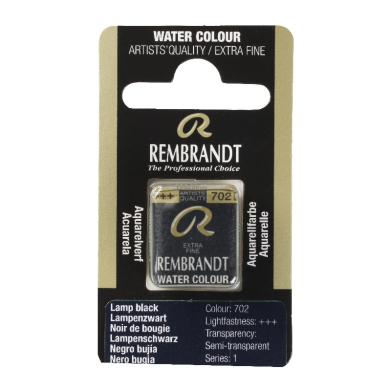 Rembrandt Professional Watercolor Half Pan -702 Lamp Black