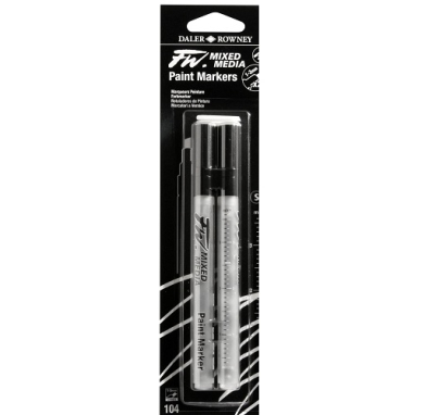 Daler Rowney FW Empty Mixed Media Marker Set 2pc-Chisel Nibs 1-3mm