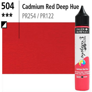 System3 Fluid Acrylics Cadmium Red Deep Hue -250ml Bottle 139250504