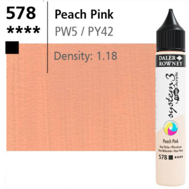 System3 Fluid Acrylics Peach Pink -250ml Bottle 139250578