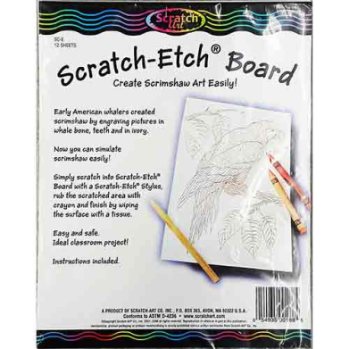 Melissa & Doug Scratch-Etch Boards 8.5" x 11" (12 count)  SC-E