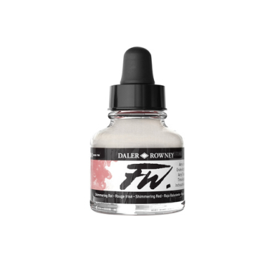 Daler Rowney FW Acrylic Artists Ink - (1oz bottle)- Shimmering Red 713
