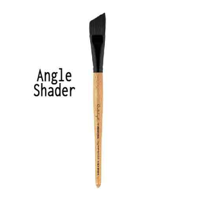Princeton 6450 Series Catalyst Polytip Bristle Brush - Short Handle Angle Shader 1/2"