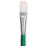 Princeton Summit 6100 Series White Synthetic Long Handle Brush for Oil & Acrylic - Flat 12