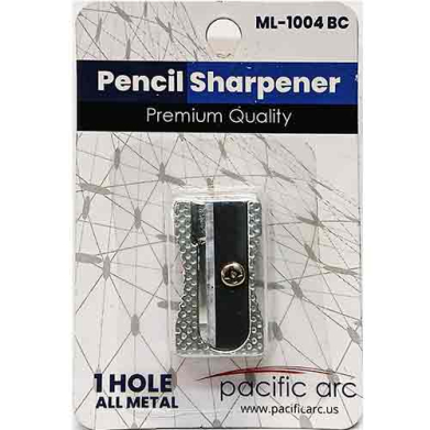 Pacific Arc Carded Single Hole Metal Pencil Sharpener  PAML-1004BC