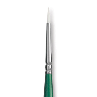 Princeton Summit 6100 Series White Synthetic Long Handle Brush for Oil & Acrylic - Round 2/0