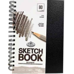 Royal & Langnickel Wire bound Black Sketchbook 5.5X8.5, 65lbs, 80 sheets  ROYRSB5585-401