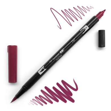 Tombow Dual Brush Pen -Port Red 757