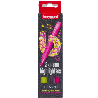 Bruynzeel Neon Highlighters- 2ct Neon Yellow & Pink  RT60283002