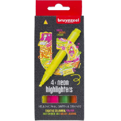 Bruynzeel Neon Highlighters- 4ct  Neon  RT60283004