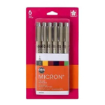 Sakura Pigma Micron Fineline (01)Pens - Natural/Earth (6pc)  54254