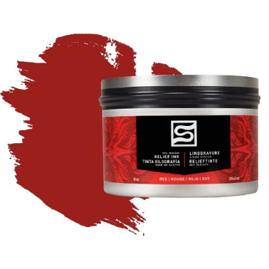 Speedball Red Oil Based Relief Block Printing Ink Can (8oz)  SP3911