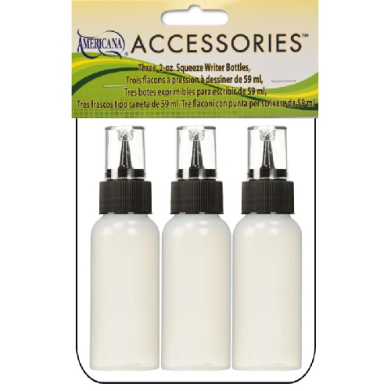 DecoArt Americana 2oz Empty Bottles with Writer tips - (3ct ) DAS211-K