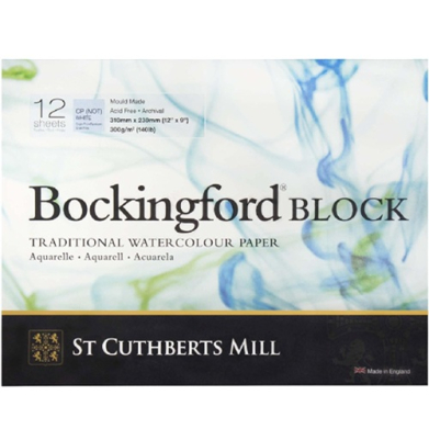 St Cuthbert's Bockingford Watercolor Block - 9"X12" Cold Press  46930001011C