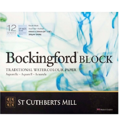 St Cuthbert's Bockingford Watercolor Block - 12"X16" Cold Press  46930001011E
