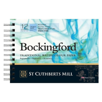St Cuthbert's Bockingford Watercolor Spiral Bound Pad - 7"X5" Cold Press  47030001011A
