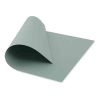 Light gray sheet of paper curling upward at the corner on a white background.
