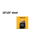 Text reads '18"x24" sheet' with an orange Canson XL Bristol Velum package in the bottom-right corner of the image.