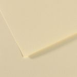 Two pale cream sheets of textured paper overlapped on a beige surface.