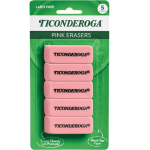 Dixon Ticonderoga Pink Carnation Erasers 5pk  - PX38945