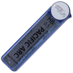 Box of HB 0.5 graphite leads for a mechanical pencil (Pacific Arc) with a blue case and twist-off cap.