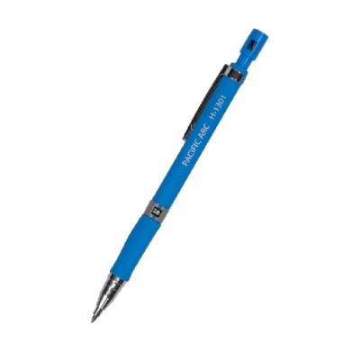 Blue mechanical pencil with a silver tip and blue eraser end, labeled 'PACIFIC ARC' along the body.