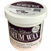 Container of Best Value Museum Wax with burgundy label readout; used to secure collectibles from tipping or breaking in displays or storage.