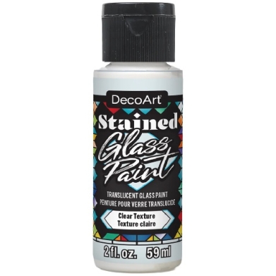 DecoArt Stained Glass Paint bottle; translucent glass paint, clear texture, 2 fl oz (59 ml)