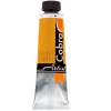 Tube of cobalt artist color paint with orange label and black cap, standing upright